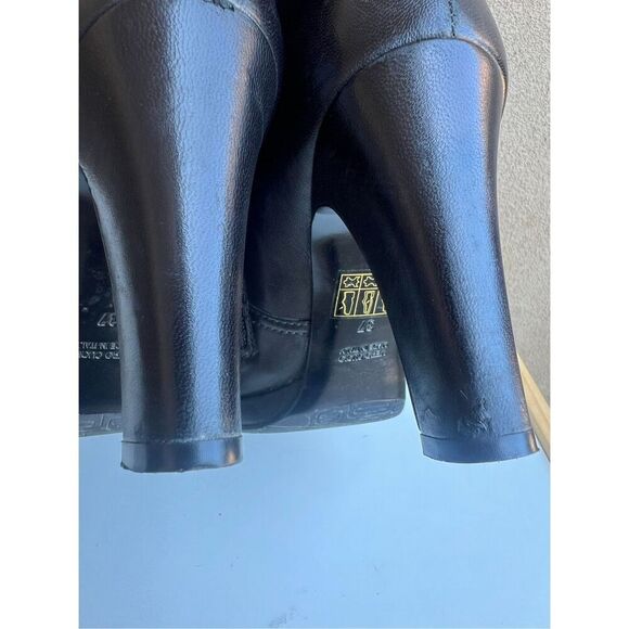 ZOCAL VERO CUOIO Heeled Boots Black Leather Knee High Womens Size 37 (US 7) - Picture 7 of 12